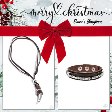 Show Your Claws/ Easy on the Hardware - Brown Necklace/Bracelet Set
