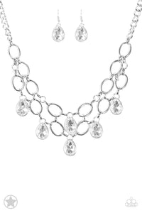 Show-Stopping Shimmer - White Necklace