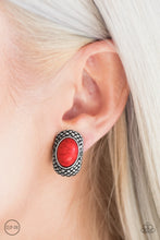 Load image into Gallery viewer, Bedrock Bombshell - Red Clip-On Earrings