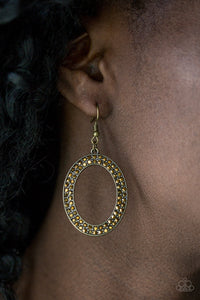 Go Down In Glitter - Brass Earrings