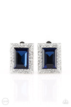 Load image into Gallery viewer, Crowned Couture- Blue Clip-on Earrings