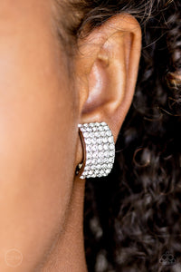 Hollywood Hotshot - White Clip on Earrings