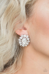 Serious Star Power - White Earrings