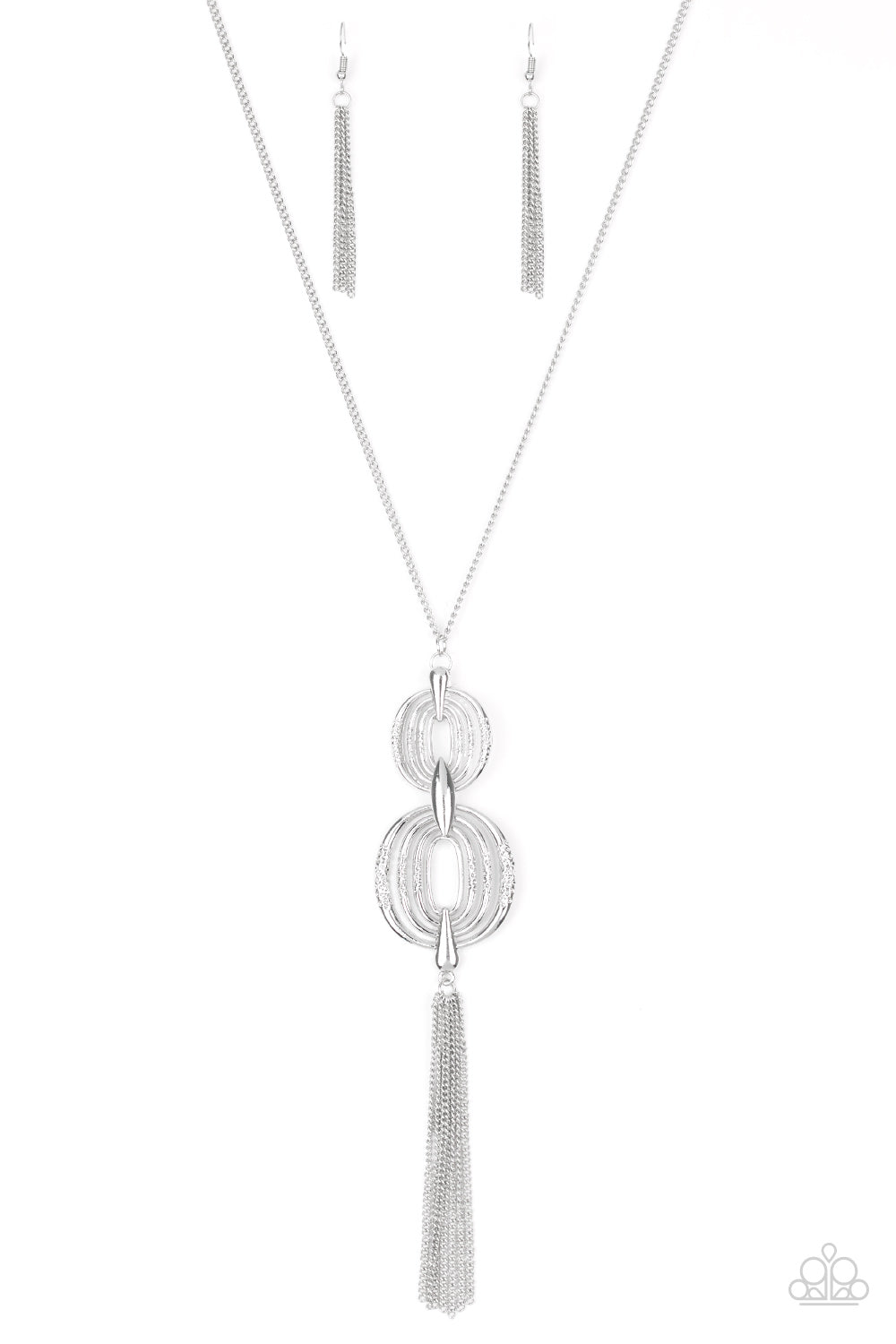 Timelessly Tasseled - Silver Necklace