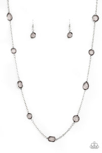 Glassy Glamorous - Silver Necklace