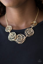 Load image into Gallery viewer, Rosy Rosette - Gold Necklace