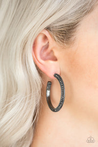 Dazzling Diamond-naire - Black Earrings