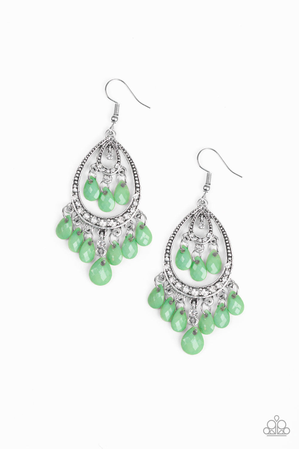 Gorgeously Genie - Green Earrings