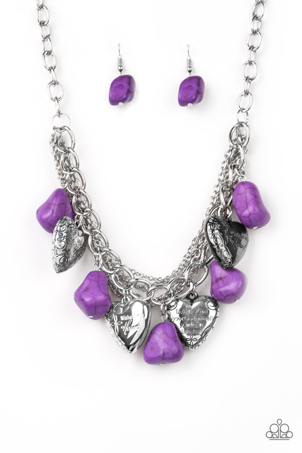 Change Of Heart - Purple Necklace