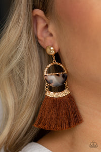 Tassel Trot - Brown Earrings