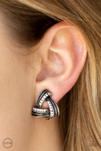 Load image into Gallery viewer, Twirling Twinkle - Black Clip on Earrings