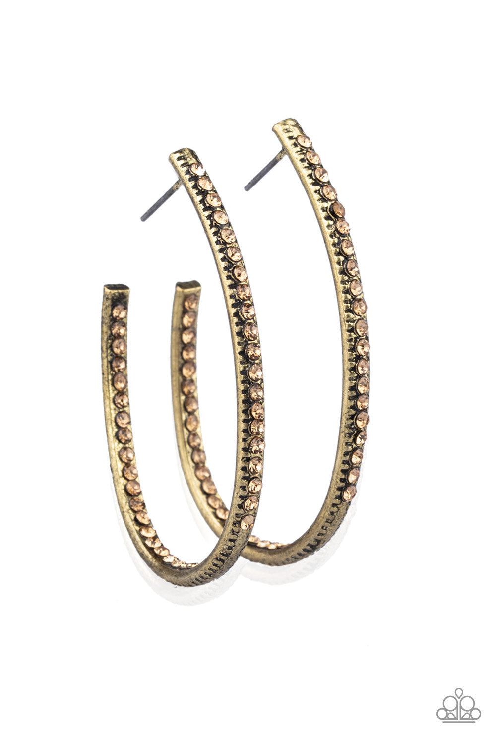Globetrotting Glitter - Brass Earrings