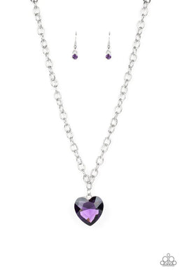 Flirtatiously Flashy - Purple Necklace