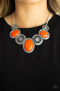 The Medallion-aire - Orange Necklace