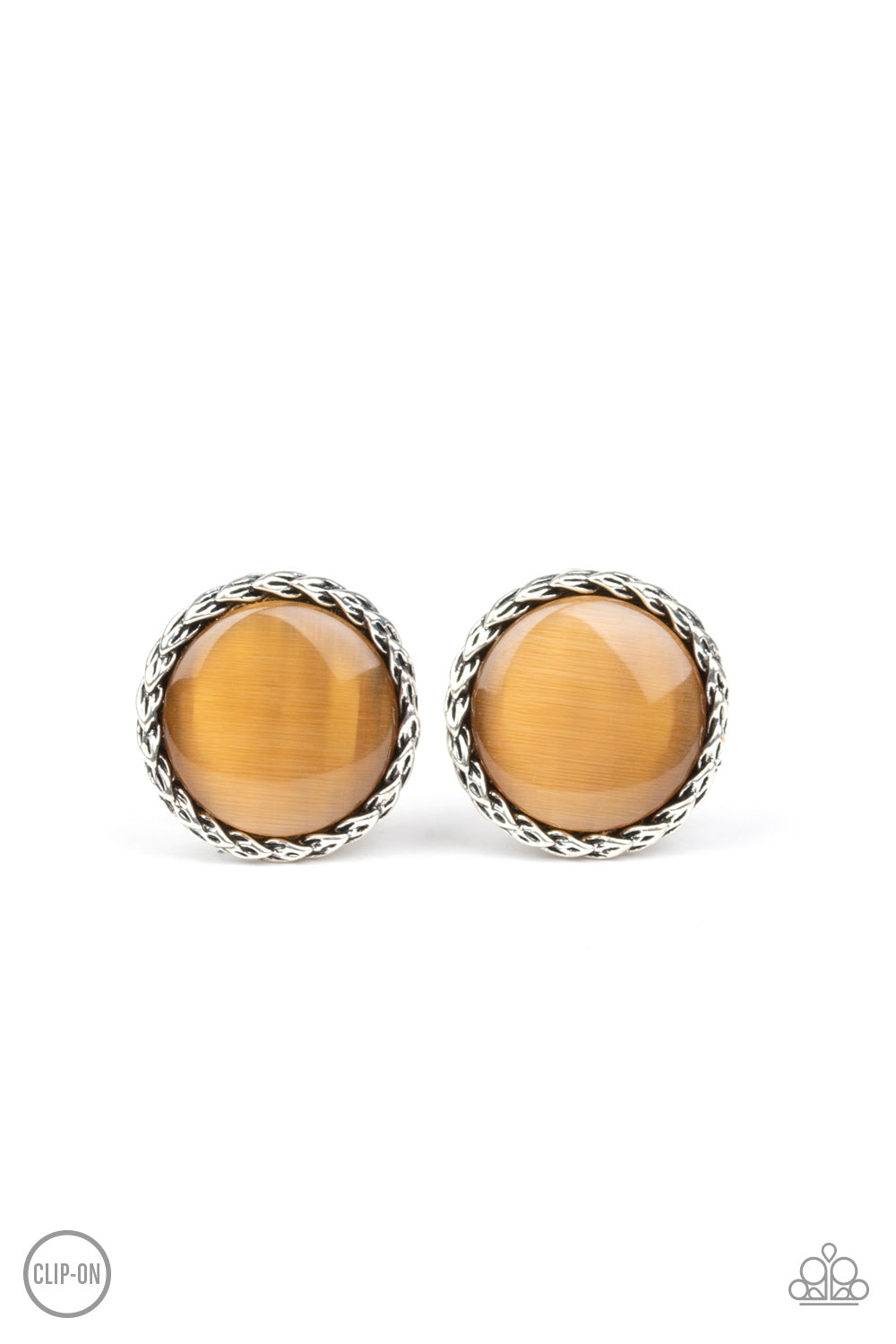 Get Up and GLOW - Brown Clip on Earrings
