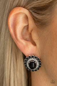 Floral Flamboyance - Black Earrings