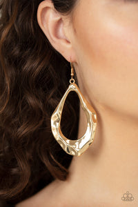 Industrial Imperfection - Gold Earrings
