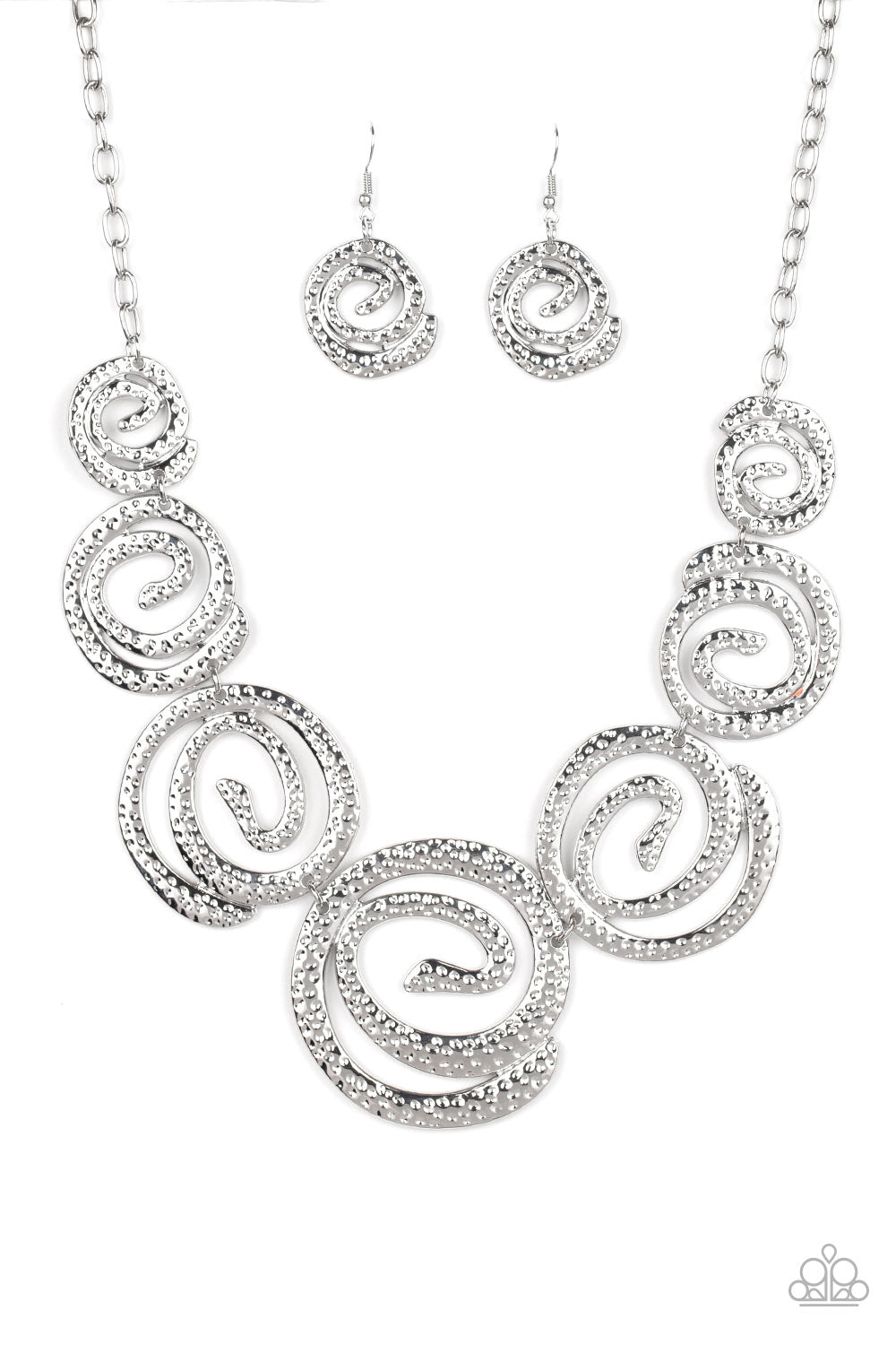 Statement Swirl - Silver Necklace