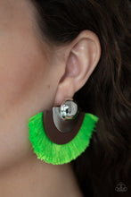 Load image into Gallery viewer, Fan The FLAMBOYANCE - Green Earrings