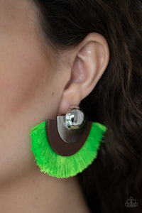 Fan The FLAMBOYANCE - Green Earrings