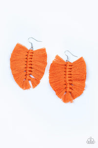 Knotted Native- Orange Earrings