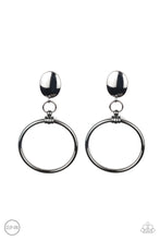 Load image into Gallery viewer, Jumping Through Hoops - Black Clip-on Earrings