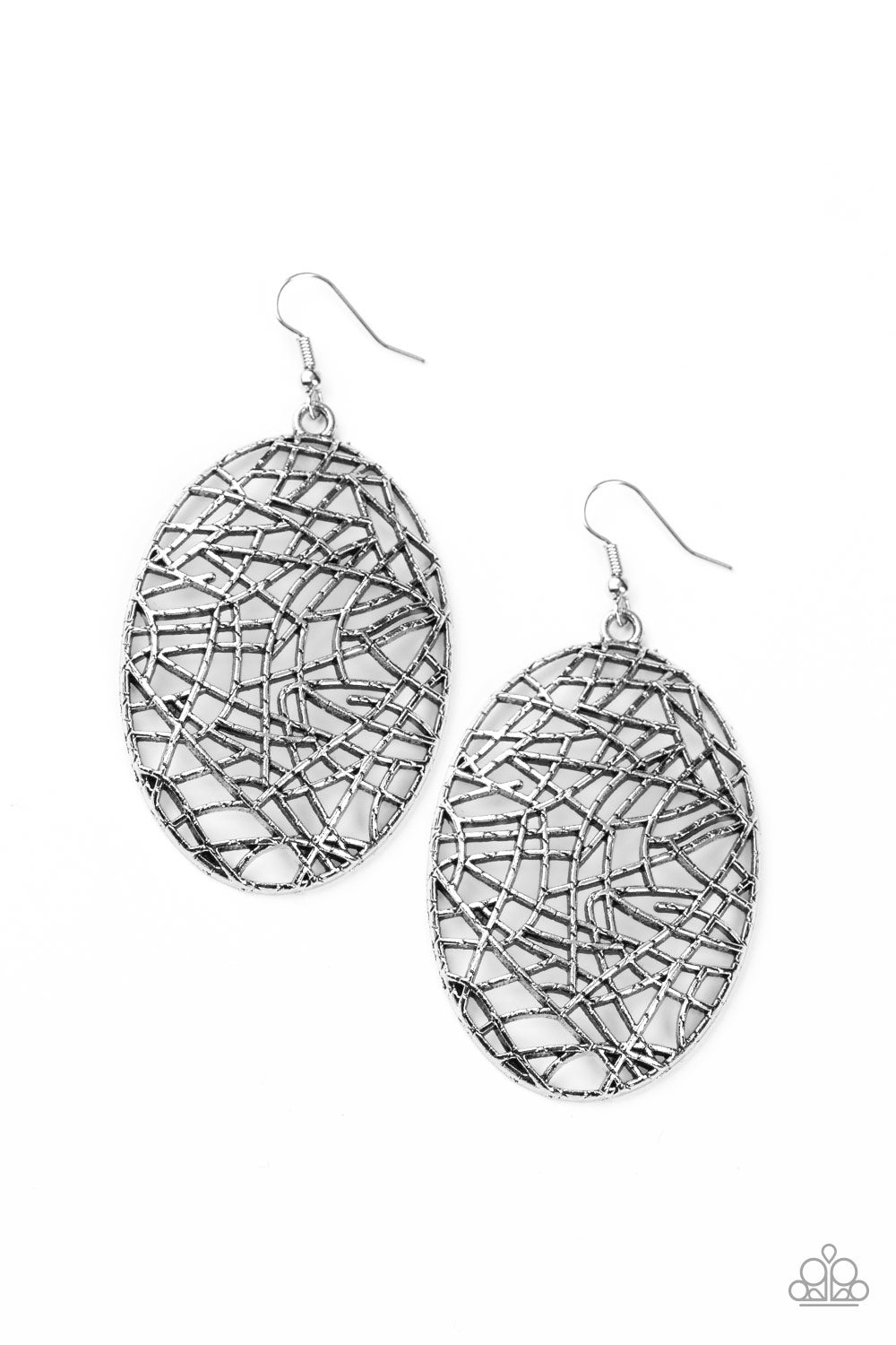 Way Out of Line - Silver Earrings
