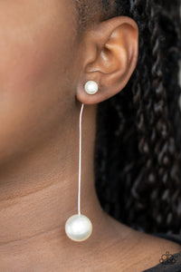 Extended Elegance - White Earrings