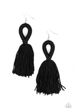 Load image into Gallery viewer, Tassels and Tiaras - Black Earrings