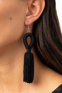 Tassels and Tiaras - Black Earrings