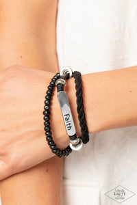 Let Faith Be Your Guide - Black Bracelet