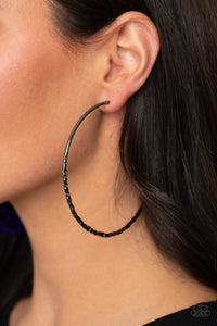 Embellished Edge - Black Earrings