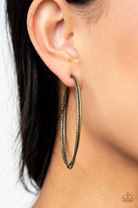 Curved Couture - Brass Earrings