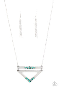 Triangulated Twinkle - Green Necklace