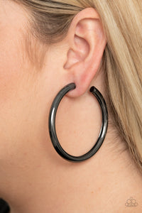 Curve Ball - Black Earrings