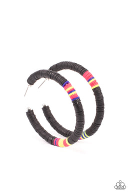 Colorfully Contagious - Black Earrings