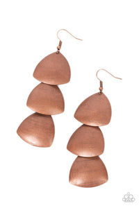 Modishly Metallic - Copper Earrings