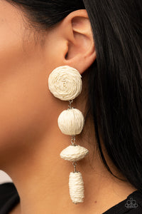 Twine Tango - White Earrings