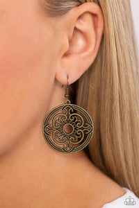 Mandala Meditation - Brass Earrings