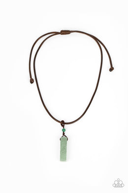 Comes Back ZEN-fold - Green Necklace