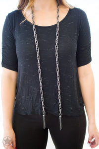 SCARFed for Attention - Black Gunmetal Necklace