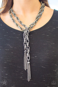 SCARFed for Attention - Black Gunmetal Necklace