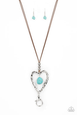 Santa Fe Sweetheart - Blue Lanyard Necklace