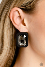 Load image into Gallery viewer, Edgy Emeralds - Black Earrings
