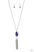 Load image into Gallery viewer, Tassel Tabloid - Blue Necklace