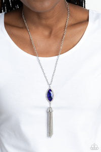 Tassel Tabloid - Blue Necklace