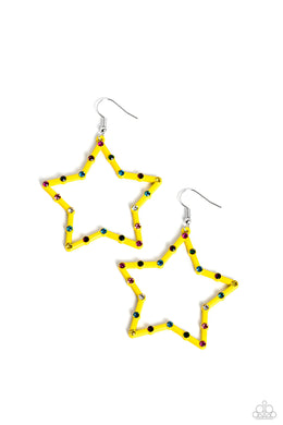 Confetti Craze - Yellow Earrings