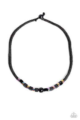 Oil Spill Orbit - Black Necklace