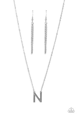 Leave Your Initials - Silver Necklace - N
