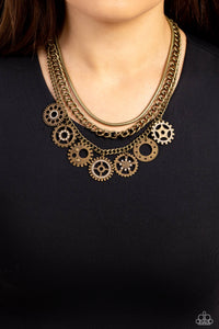 Running Out of STEAMPUNK - Brass Necklace